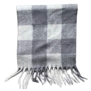 Incredible Comfy Soft Steve Madden Gray & White Plaid Giant Scarf One Size